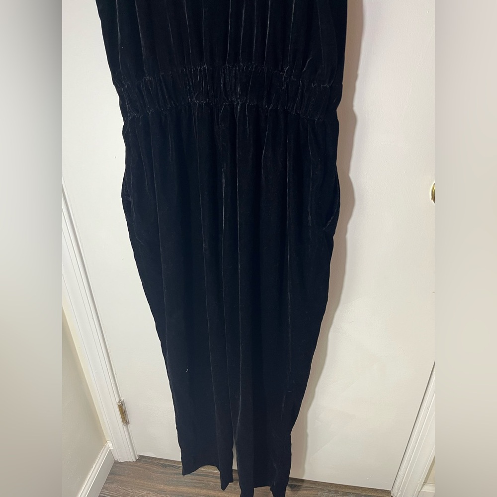 H&M Black Lace Trim Velvet Jumpsuit - Picture 5 of 12